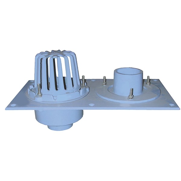 Jones Stephens 4in. No Hub Code Blue Dual Roof Drain with Single Dome R19304 - main